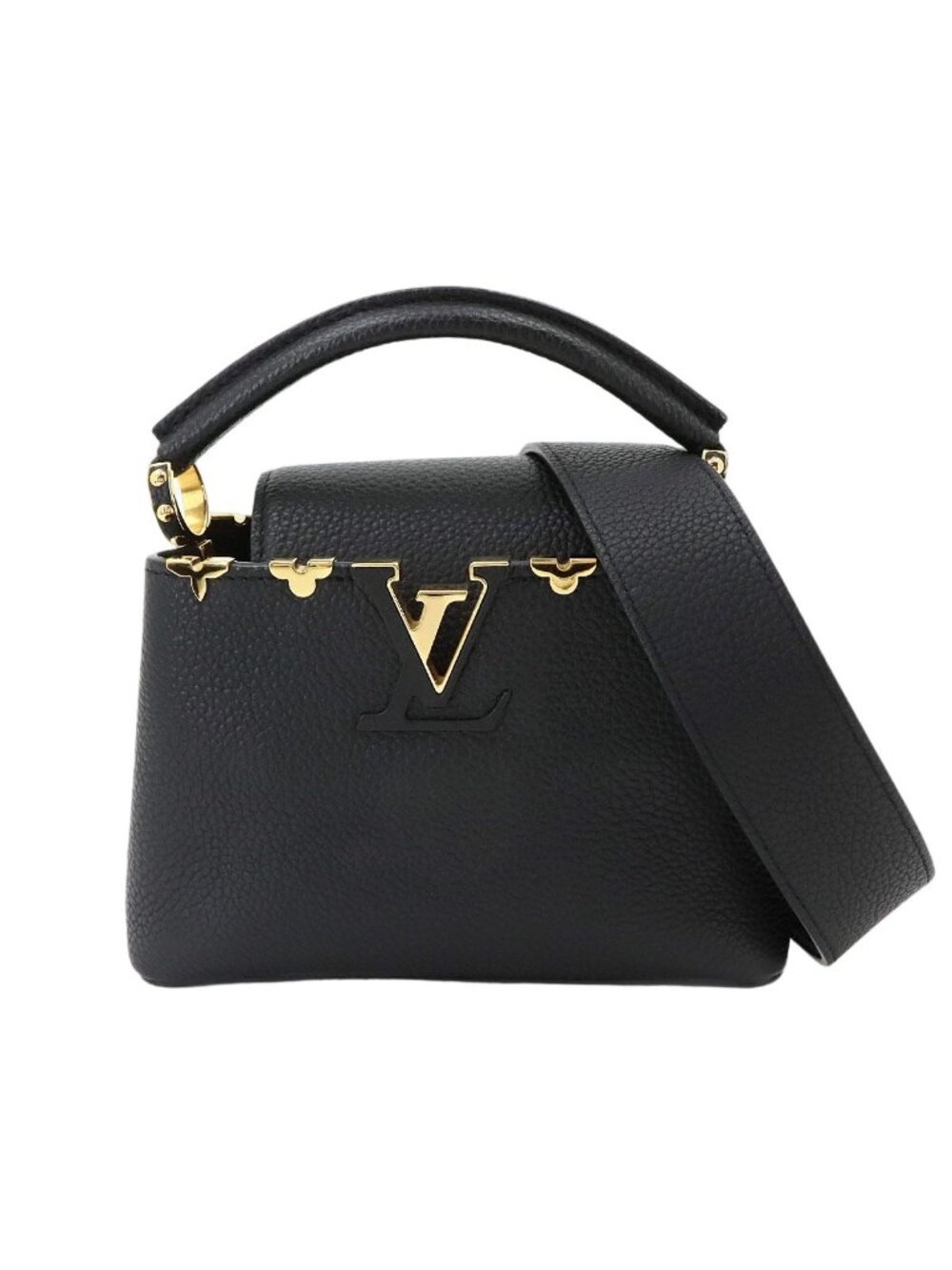 Louis Vuitton Capucines Mini 2-Way Bag Taurillon Leather Black